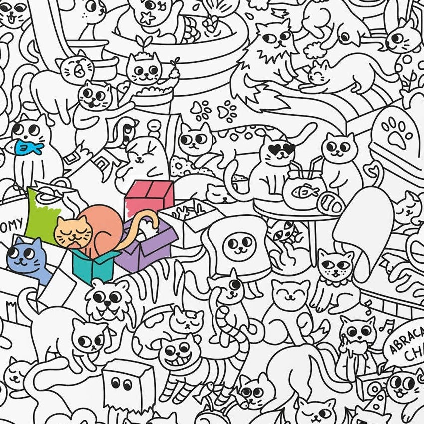 Kitty Giant Coloring Poster - bubblegum market