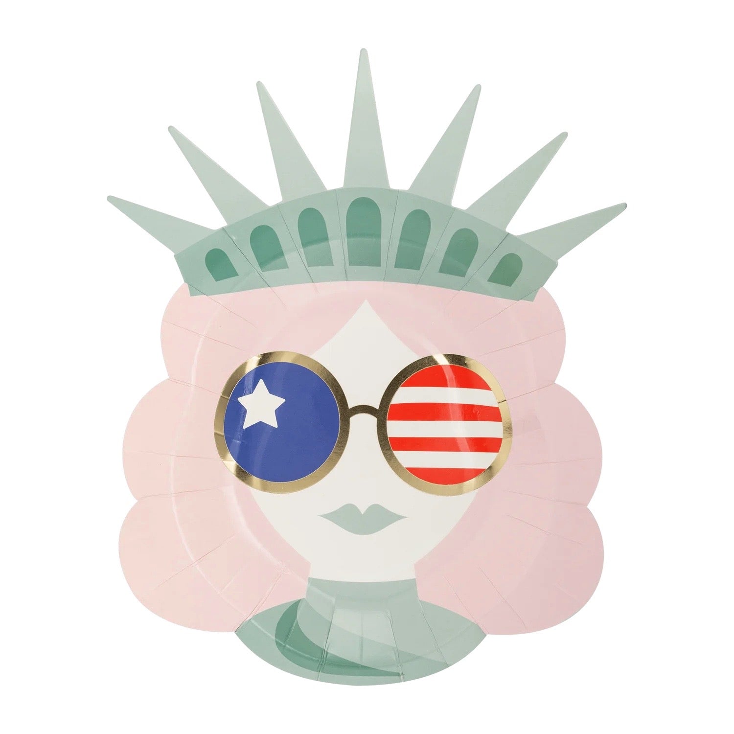 Lady Liberty Sunnies Paper Plates 10" - bubblegum market