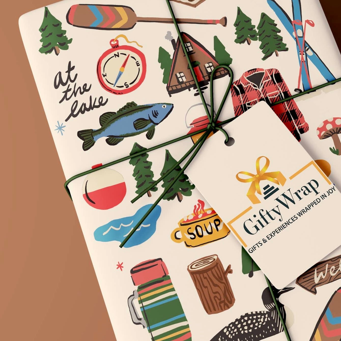 Lake Life Continuous Wrapping Paper Roll - bubblegum market