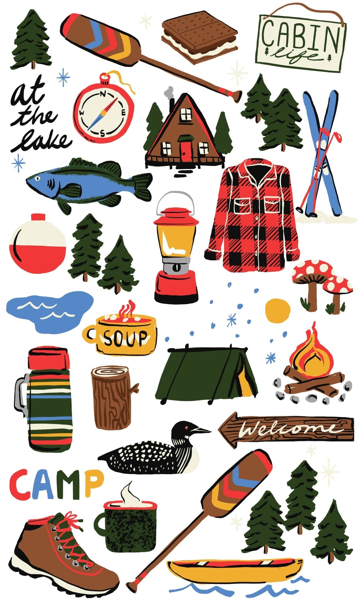 Lake Life Continuous Wrapping Paper Roll - bubblegum market