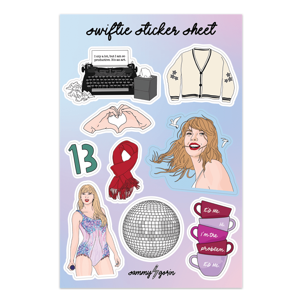 Large Swiftie Vinyl Sticker Sheet - bubblegum market