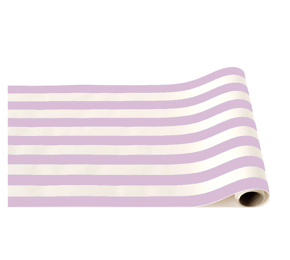 Le Lilac Cabana Stripe Paper Table Runner - bubblegum market