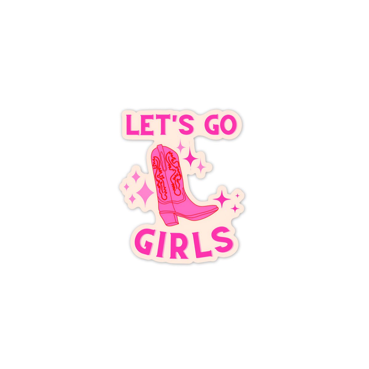 LET'S GO GIRLS Dolly Parton Pink Boot Vinyl Sticker - bubblegum market