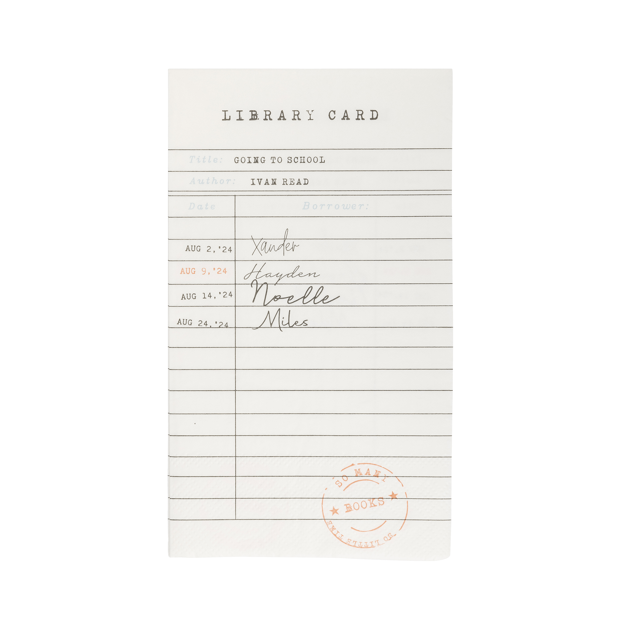 Library Card Napkins - bubblegum market