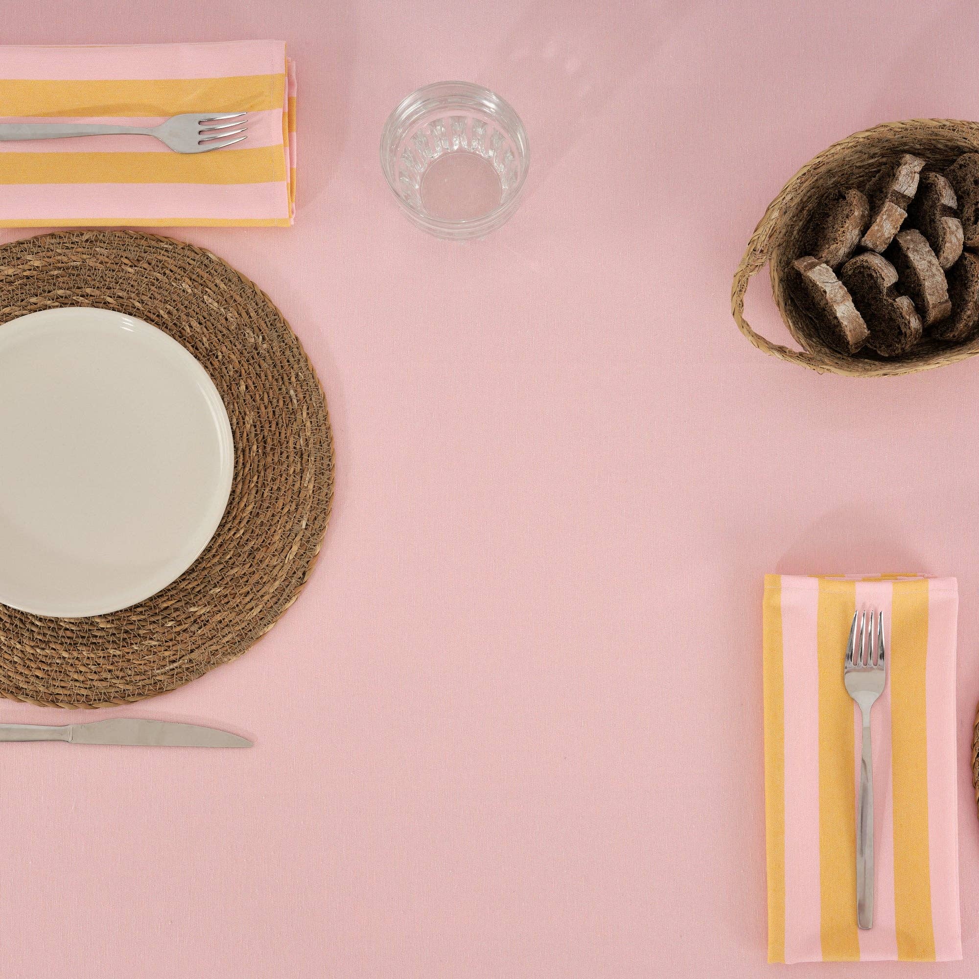 Light Pink / Flaxseed Striped Napkins (Set of 2) - bubblegum market