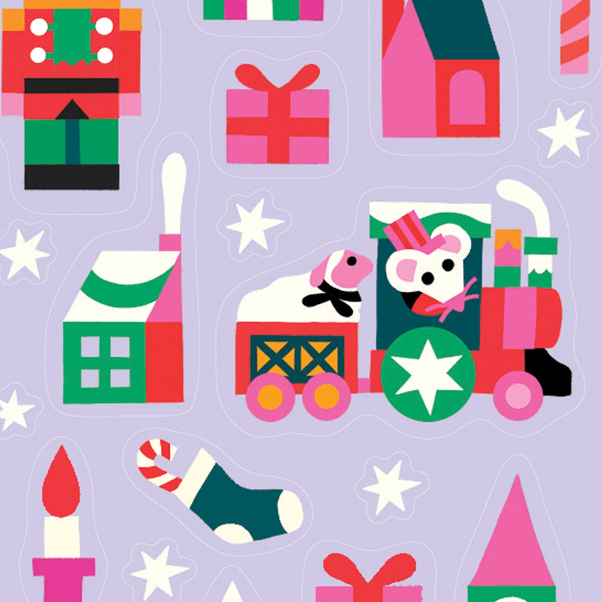 LITTLE TRAIN Holiday Sticker Sheet - bubblegum market
