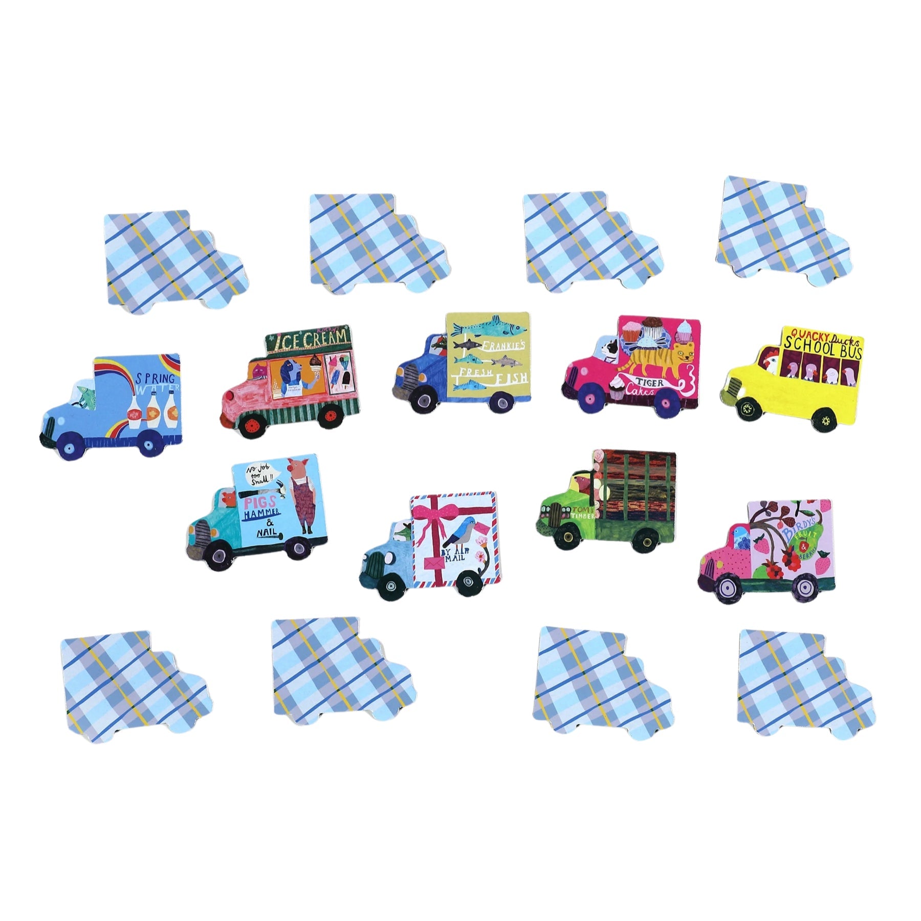 Little Trucks & a Bus Matching Game - bubblegum market