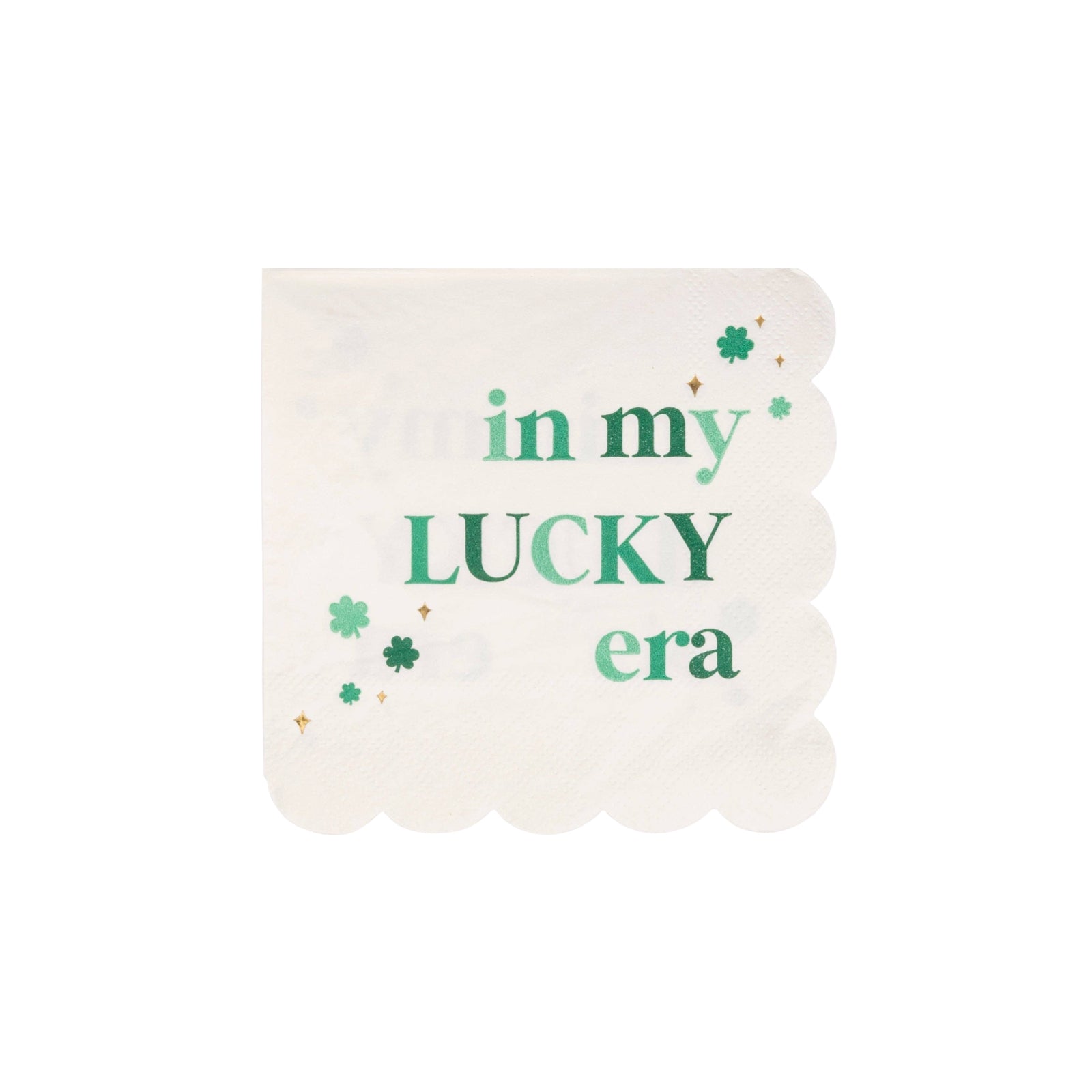 Lucky Era Scalloped Cocktail Napkins - bubblegum market