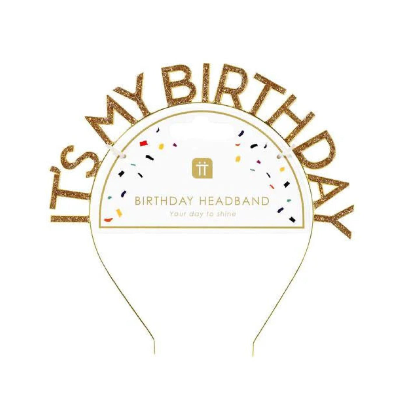 Luxe Gold 'It's My Birthday' Headband - bubblegum market