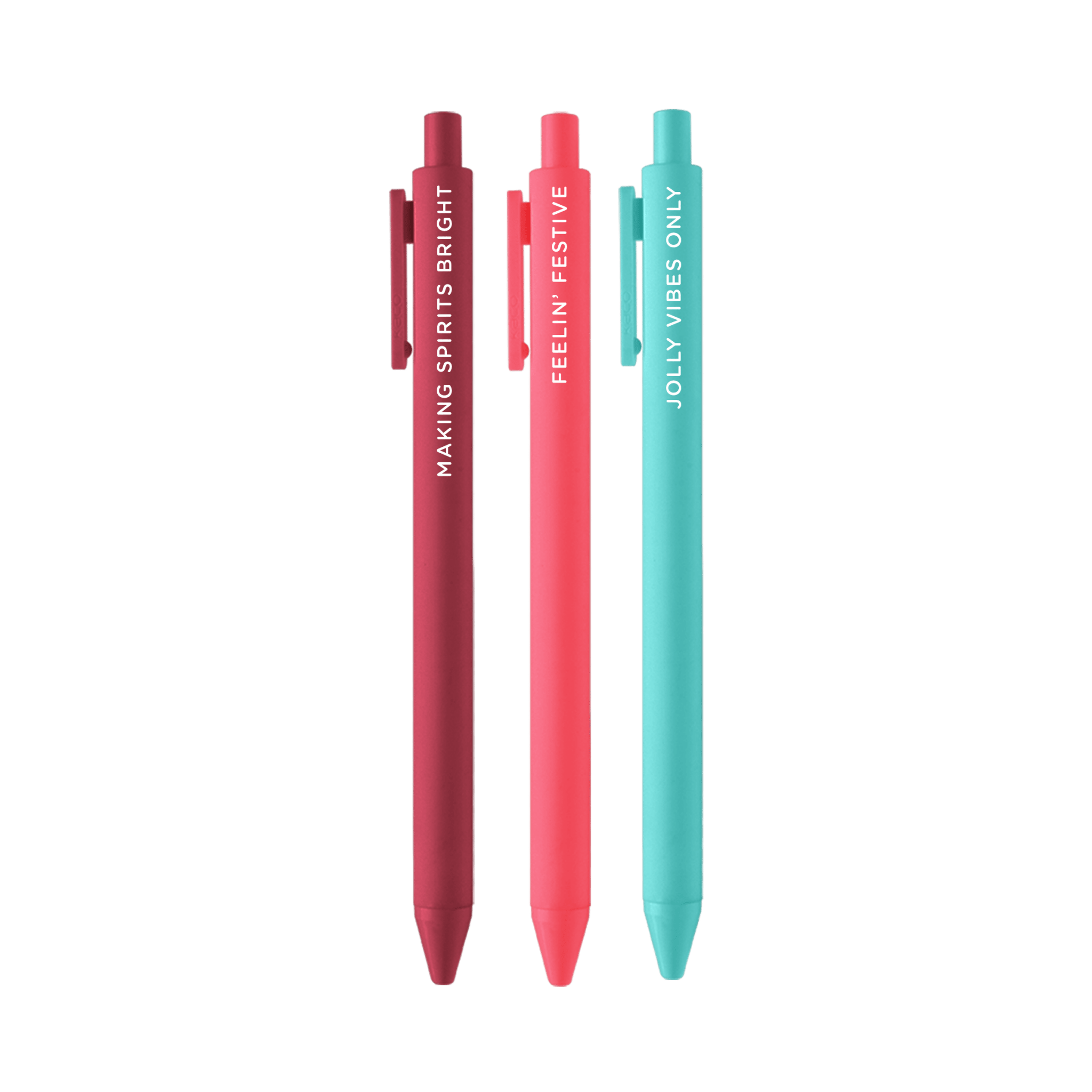 MAKING SPIRITS BRIGHT Holiday Jotter Pen Set - bubblegum market