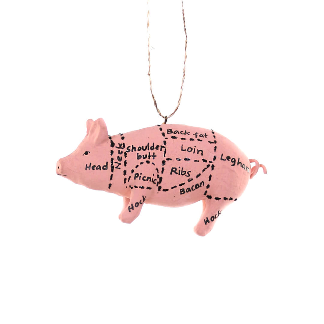 Market Pig Ornament 4" - bubblegum market