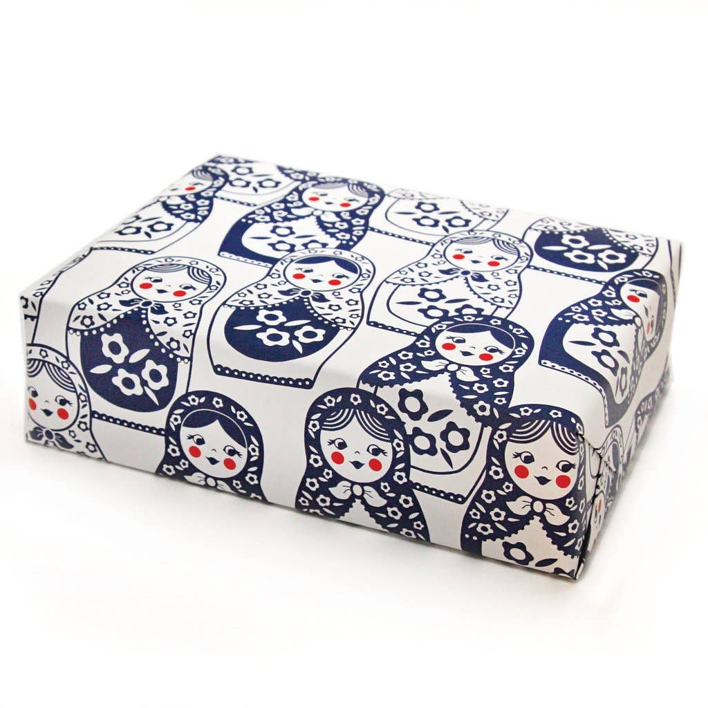 Matryoshka Doll Wrapping Paper Sheets (Roll of 3) - bubblegum market