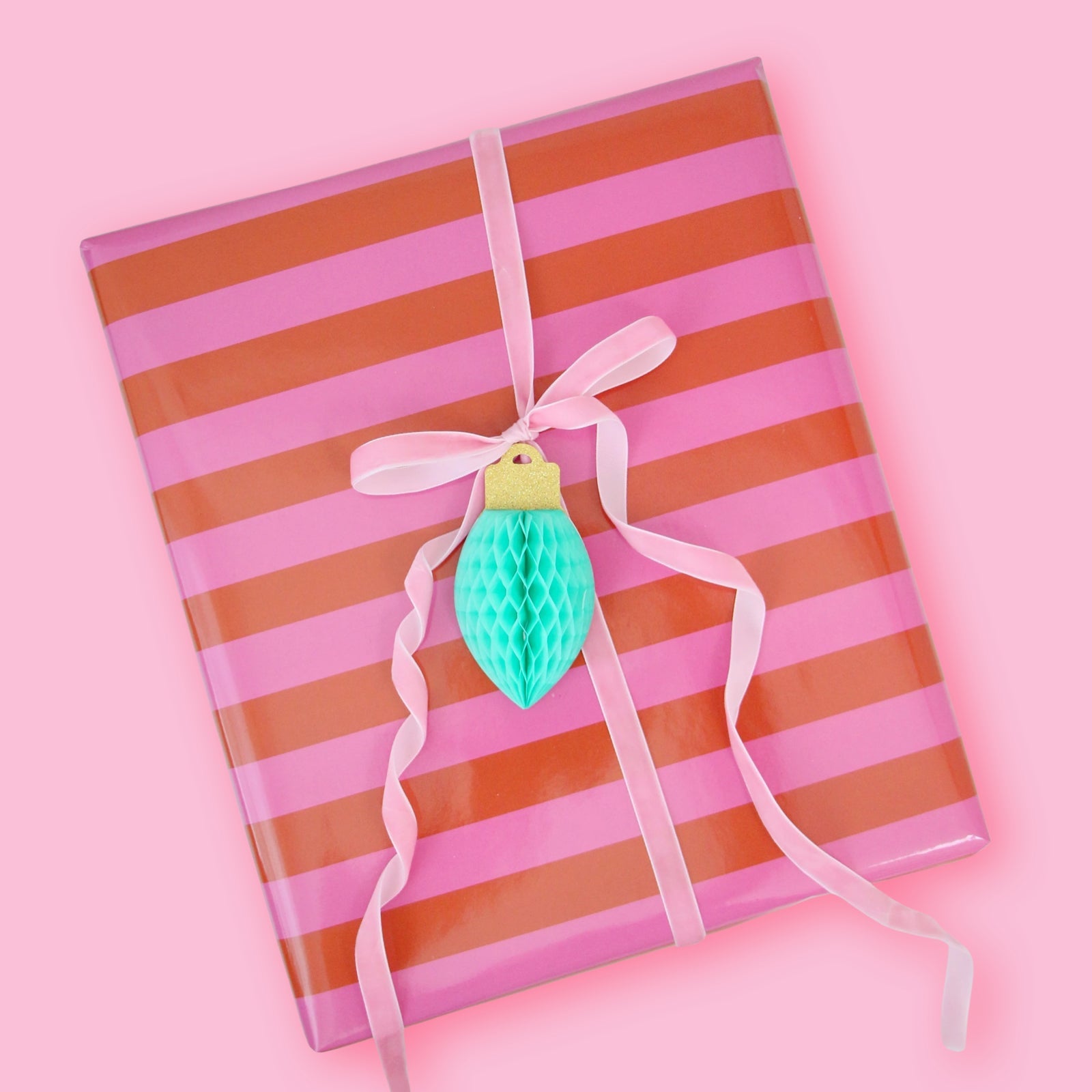 Mauve & Rust Striped Wrapping Paper Sheets - bubblegum market