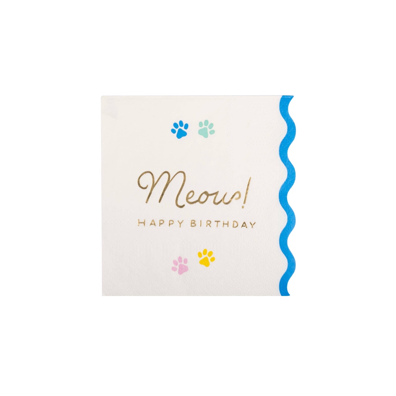 Meow Paw Print Cocktail Napkins - bubblegum market