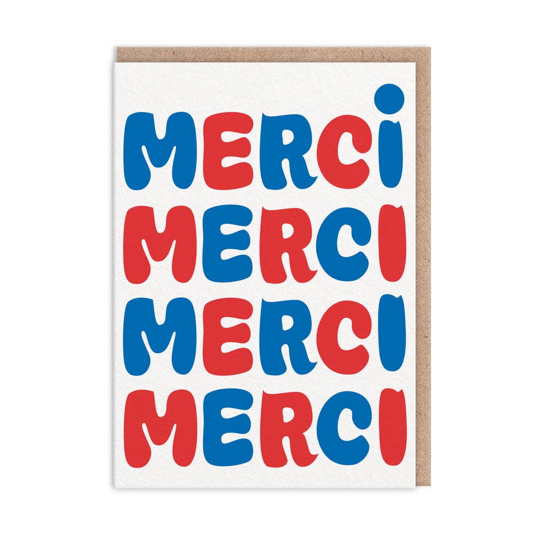 Merci Merci Merci Greeting Card - bubblegum market