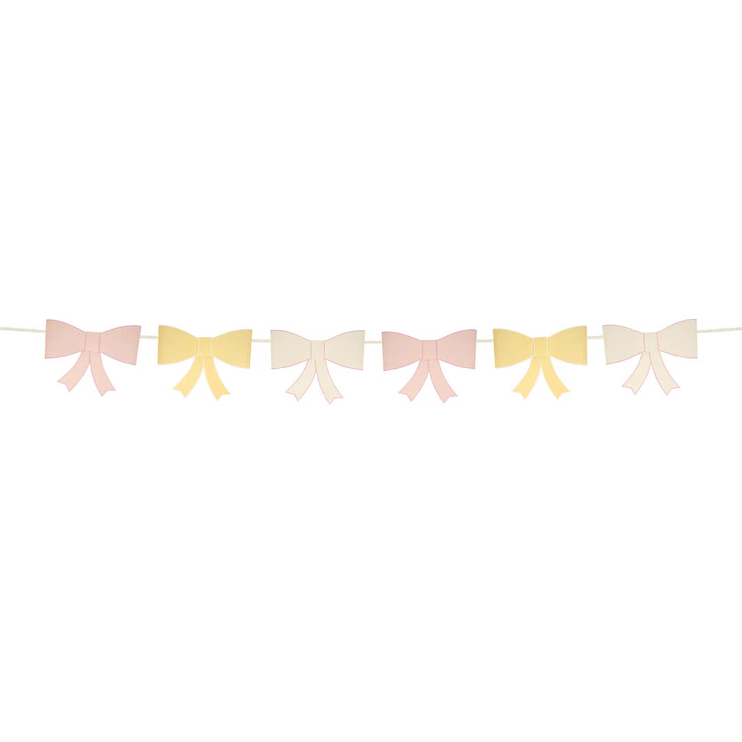 Meri Meri Party 3D Paper Bow Garland - bubblegum market