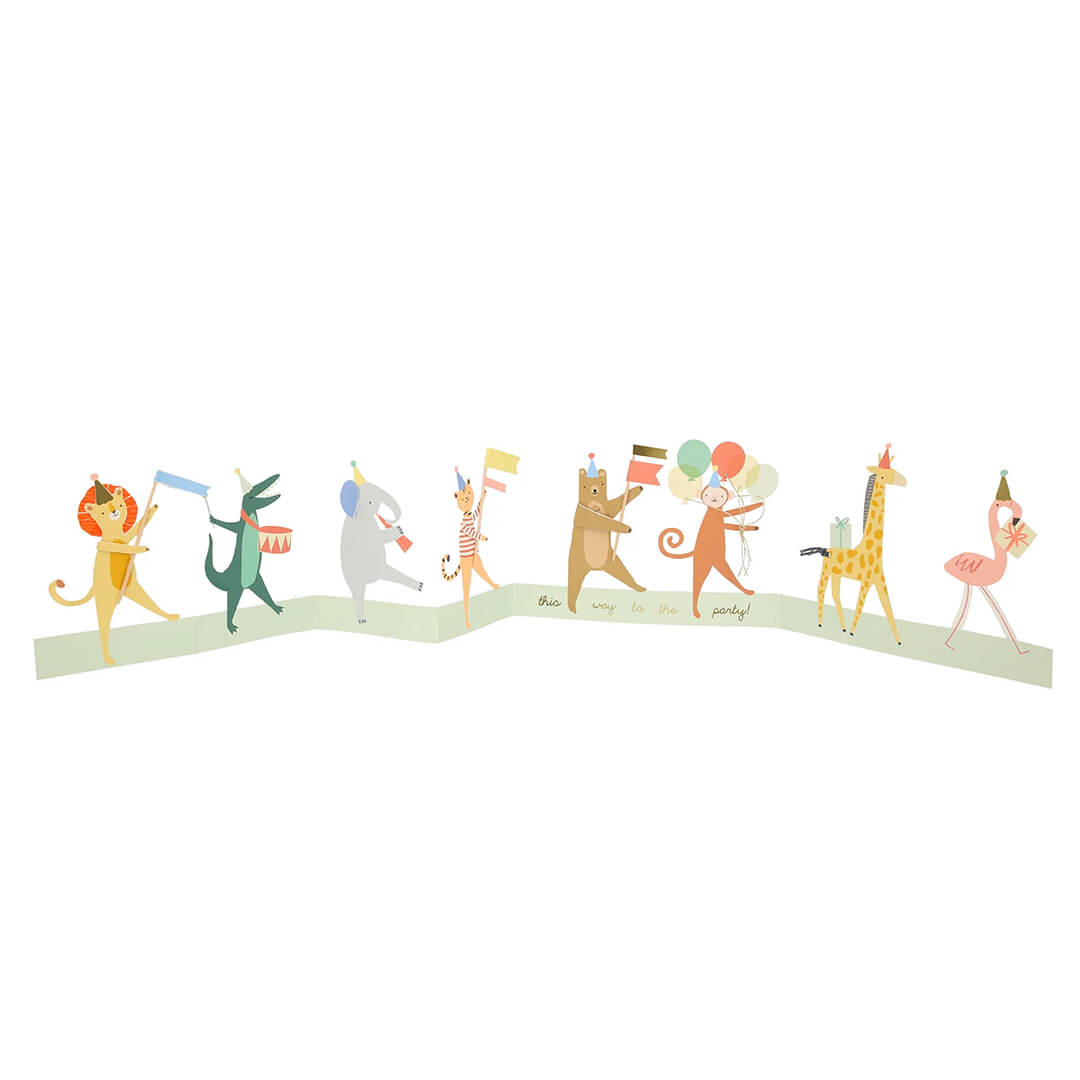 Meri Meri Party Animal Parade Birthday Card / Decoration - bubblegum market