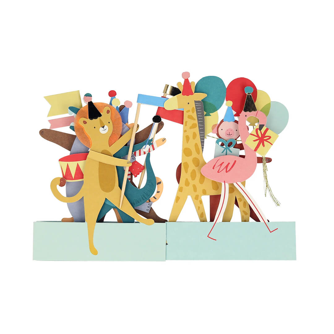Meri Meri Party Animal Parade Birthday Card / Decoration - bubblegum market