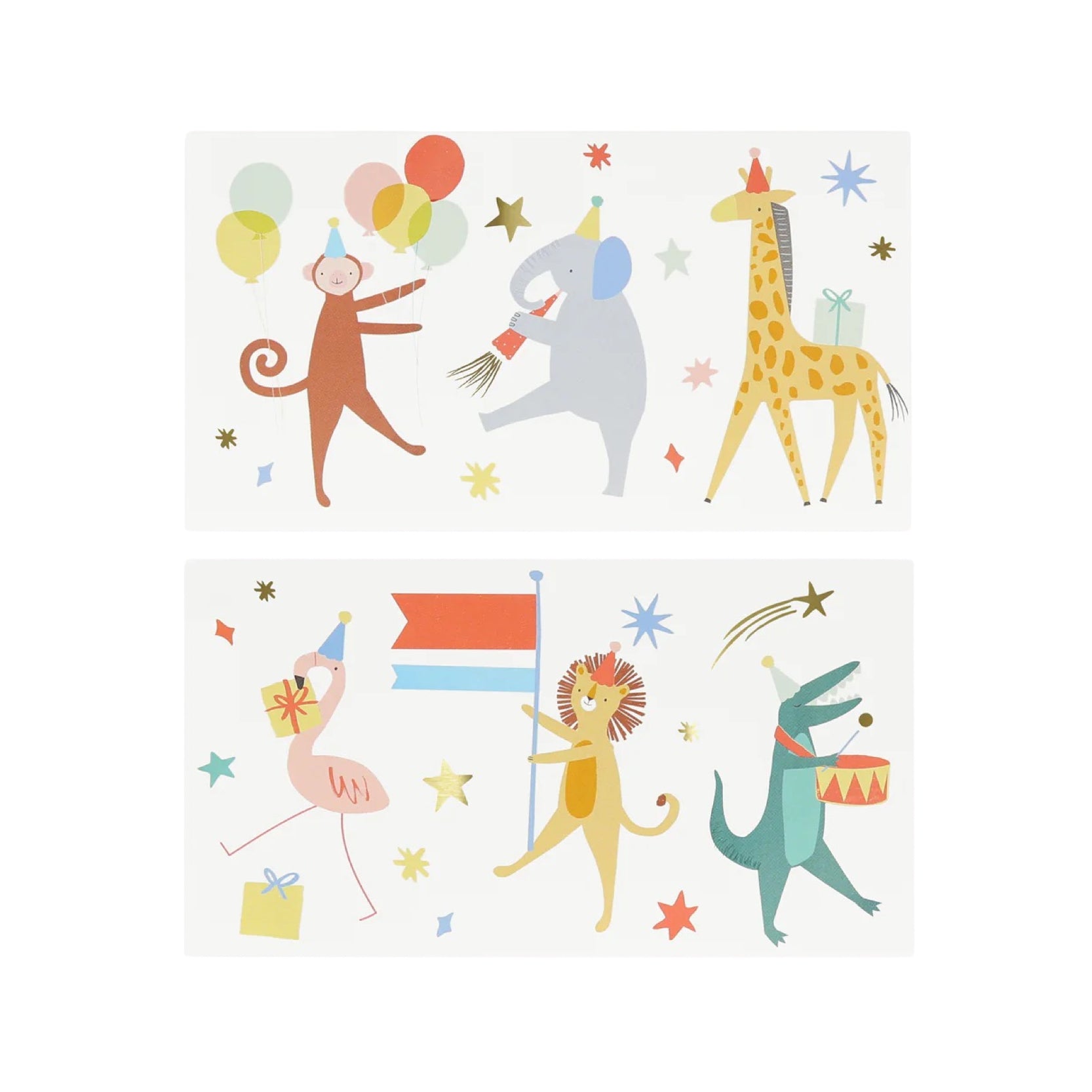 Meri Meri Party Animal Parade Tattoos - bubblegum market