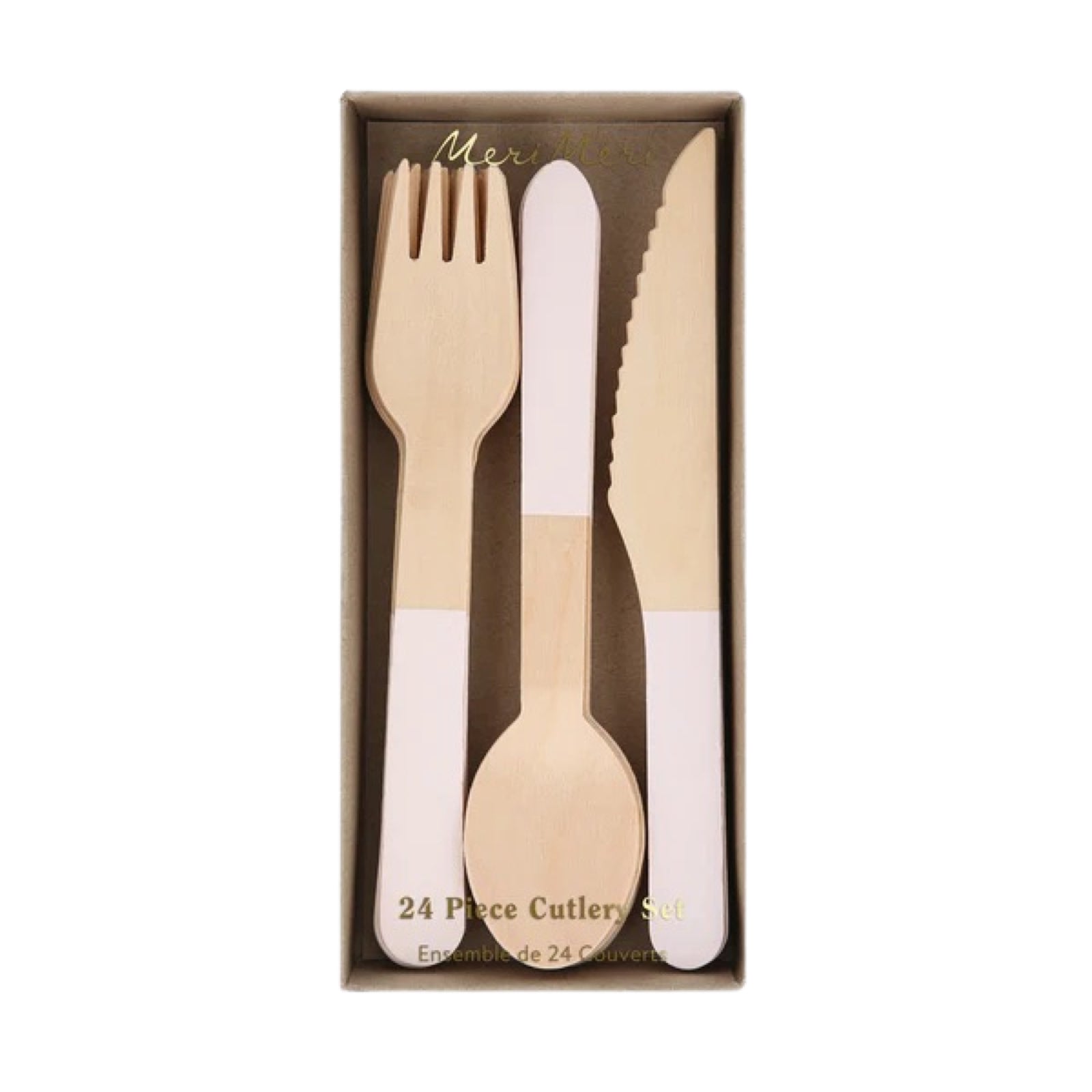 Meri Meri Party Ballet Slipper Pink Wooden Cutlery Set - bubblegum market