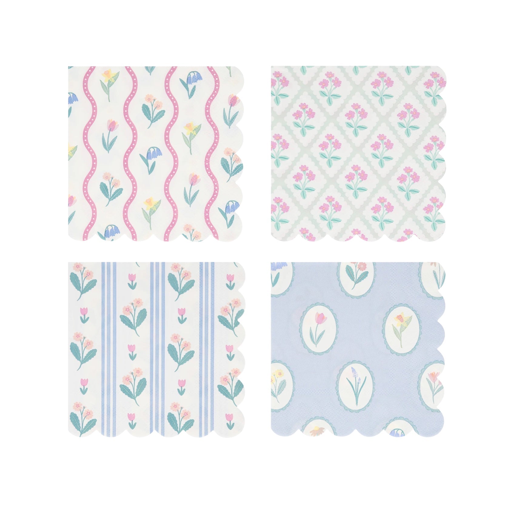 Meri Meri Party Bloomsbury Floral Pattern Small Napkins - bubblegum market