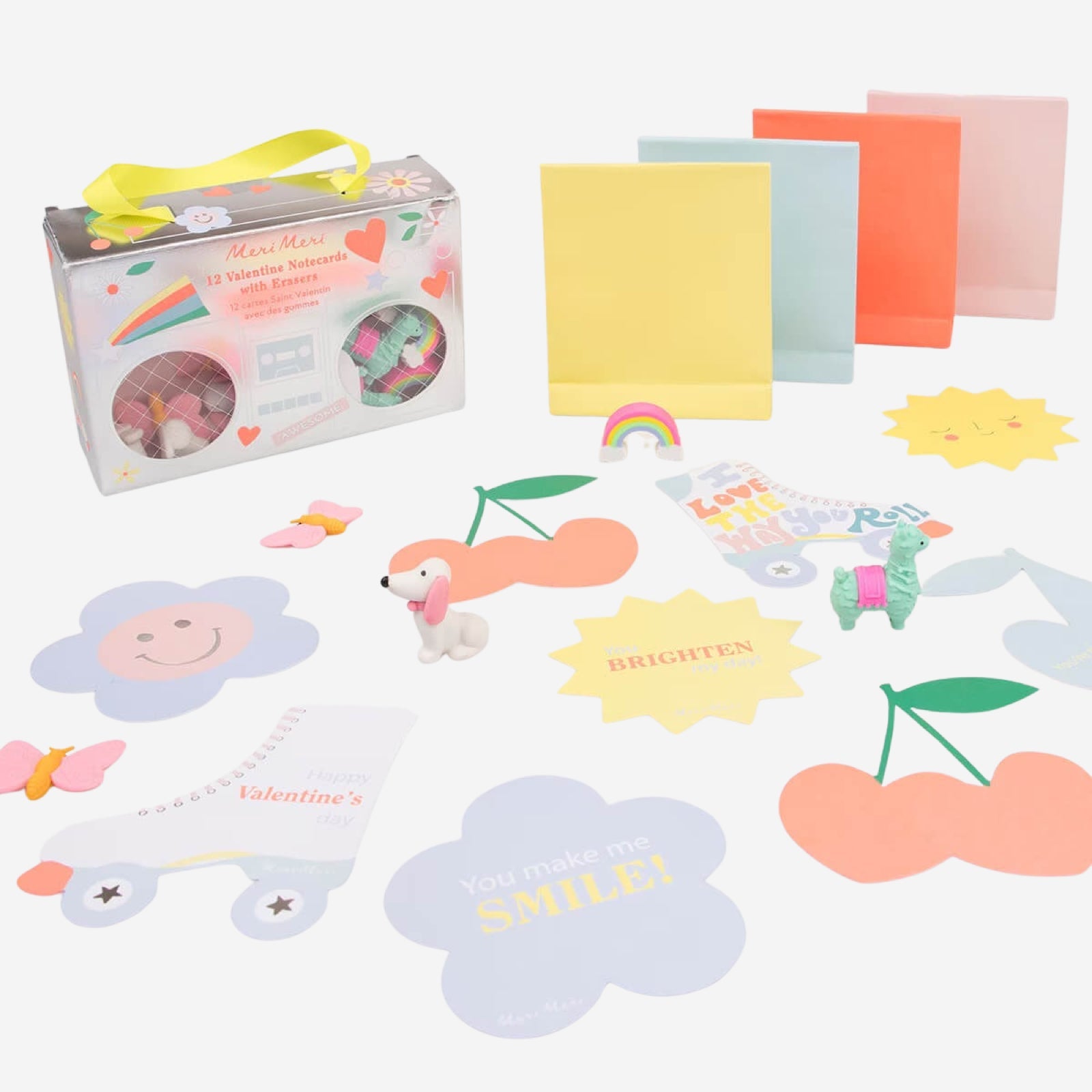 Meri Meri Party Boom Box Valentine Cards & Erasers Set (12ct) - bubblegum market
