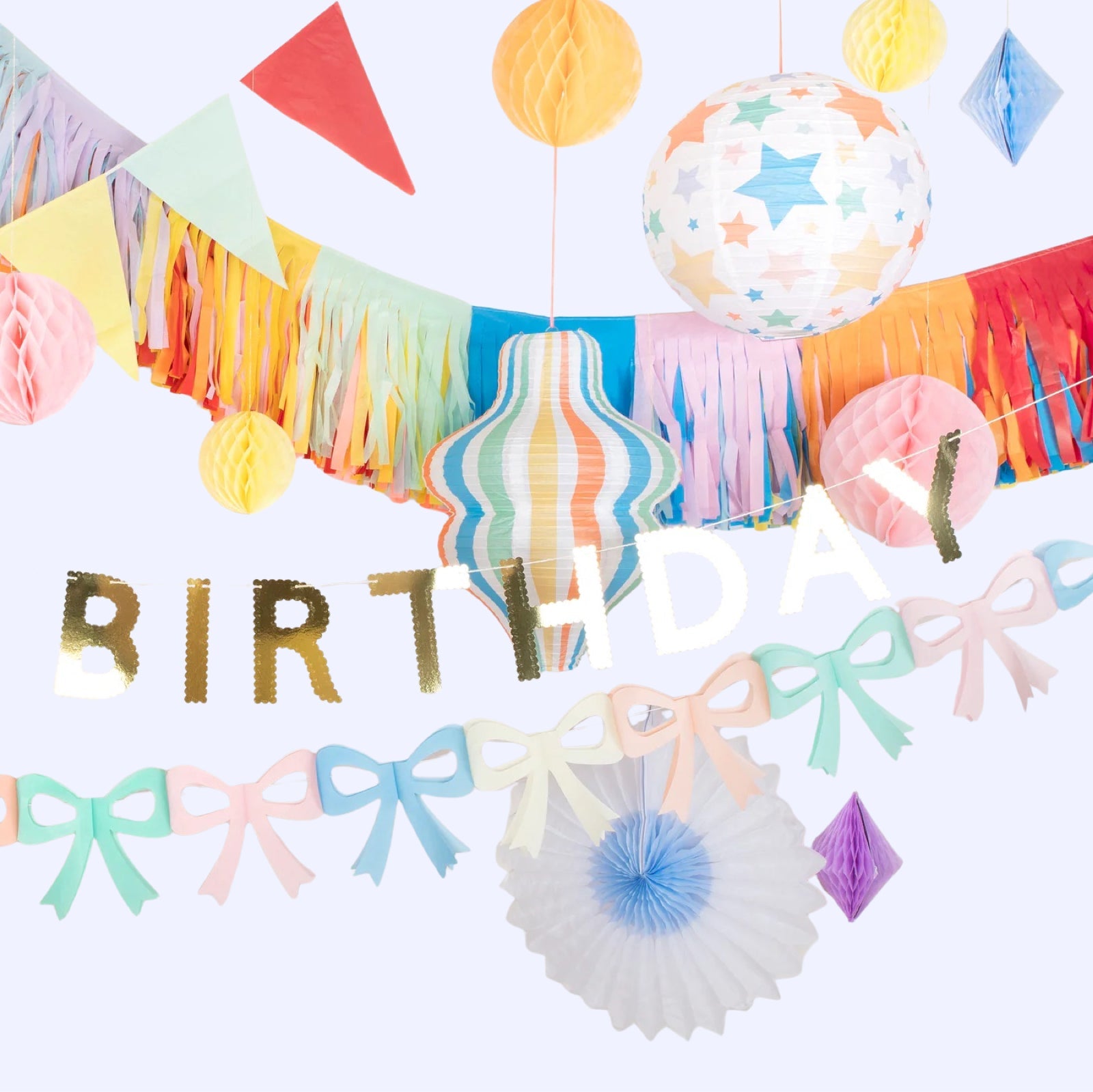 Meri Meri Party Bright Multi - Color Fringe Garland - bubblegum market