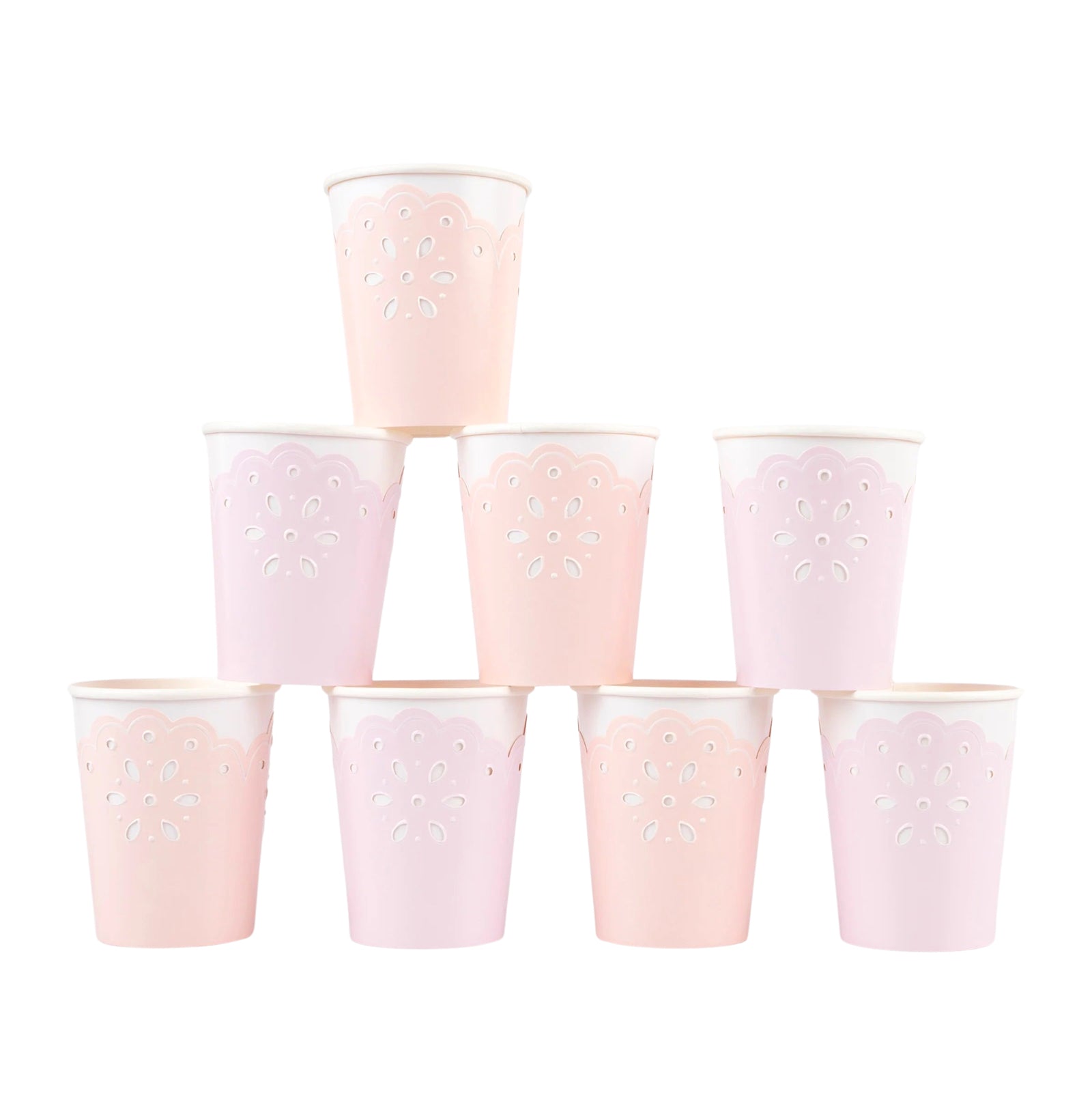 Meri Meri Party Broderie Anglaise Lace Multi Cups - bubblegum market