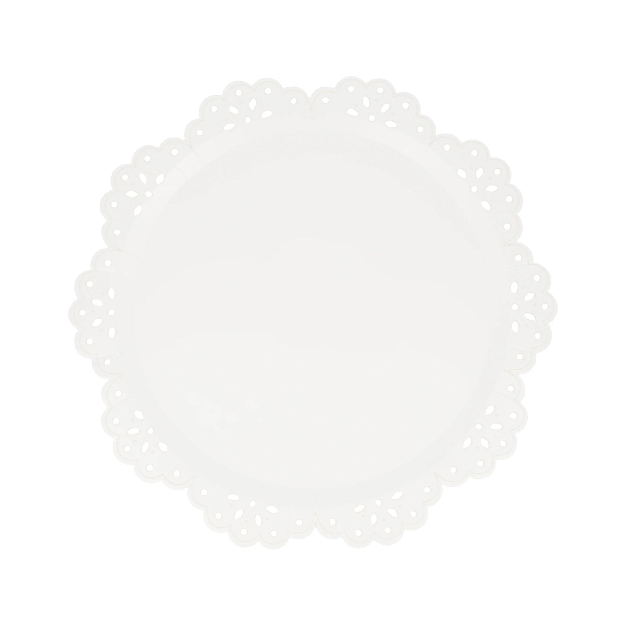 Meri Meri Party Broderie Anglaise Lace White Side Plates 10.25" - bubblegum market