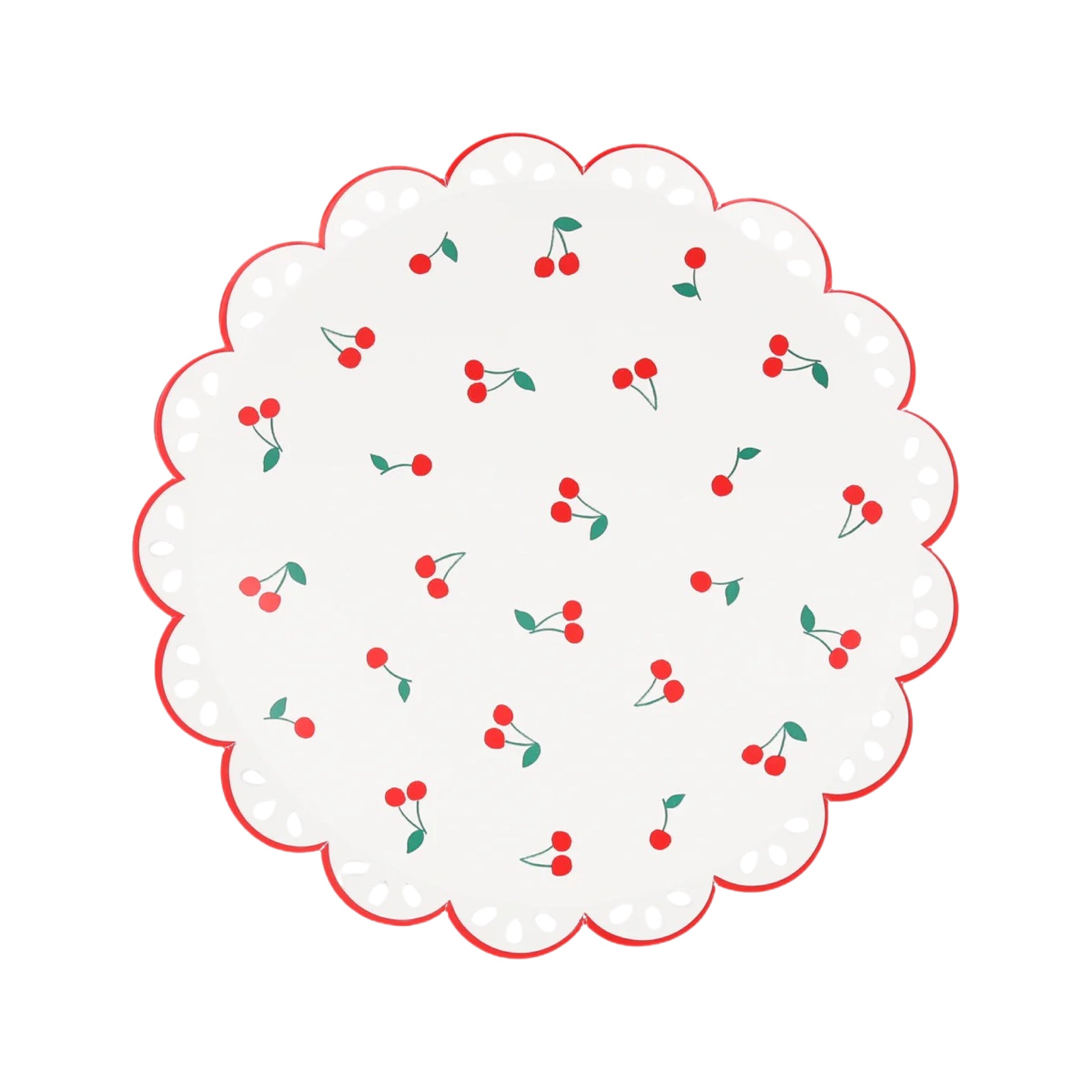 Meri Meri Party Cherry Pattern Side Plates 8.5" - bubblegum market