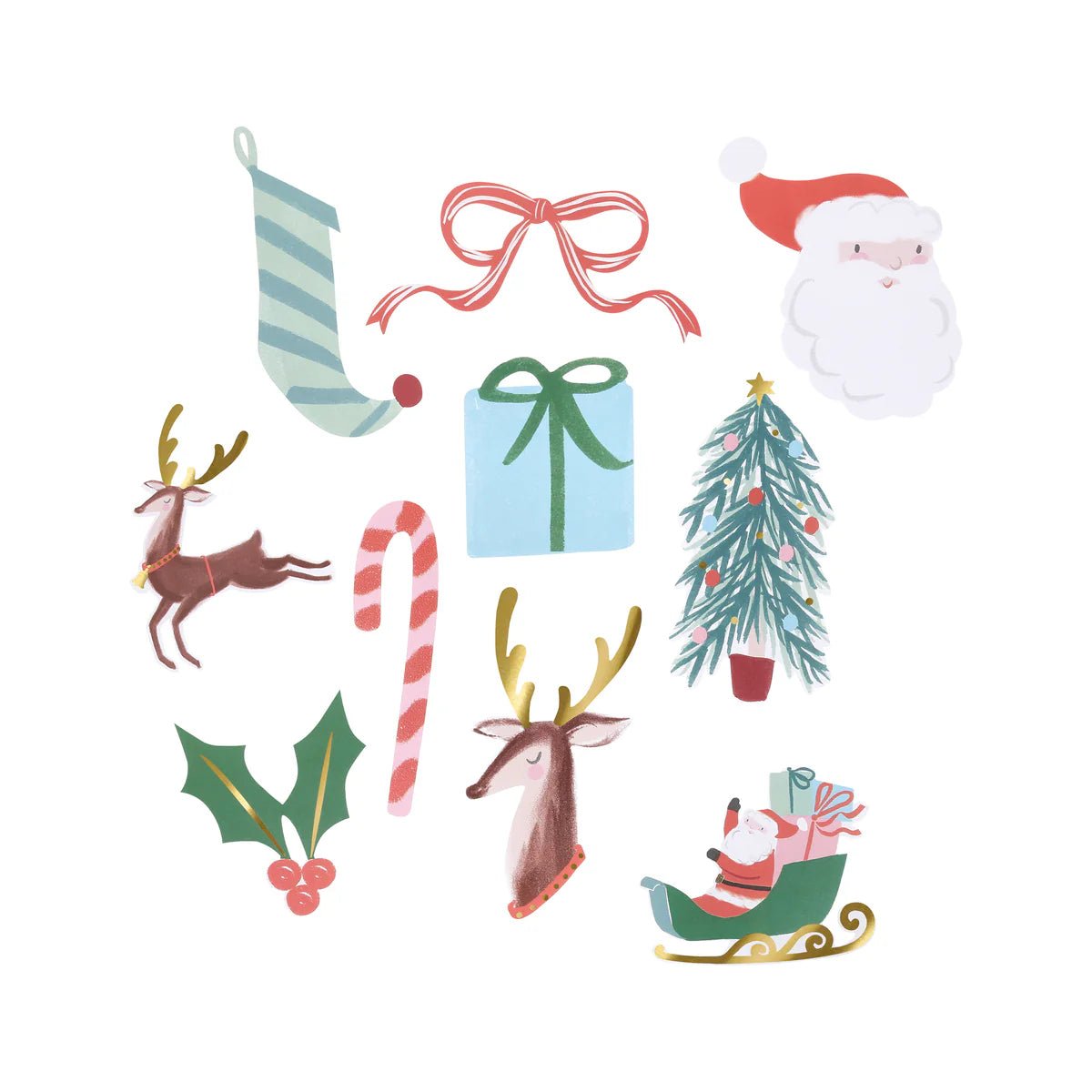Meri Meri Party Christmas Shaped Stickers - bubblegum market