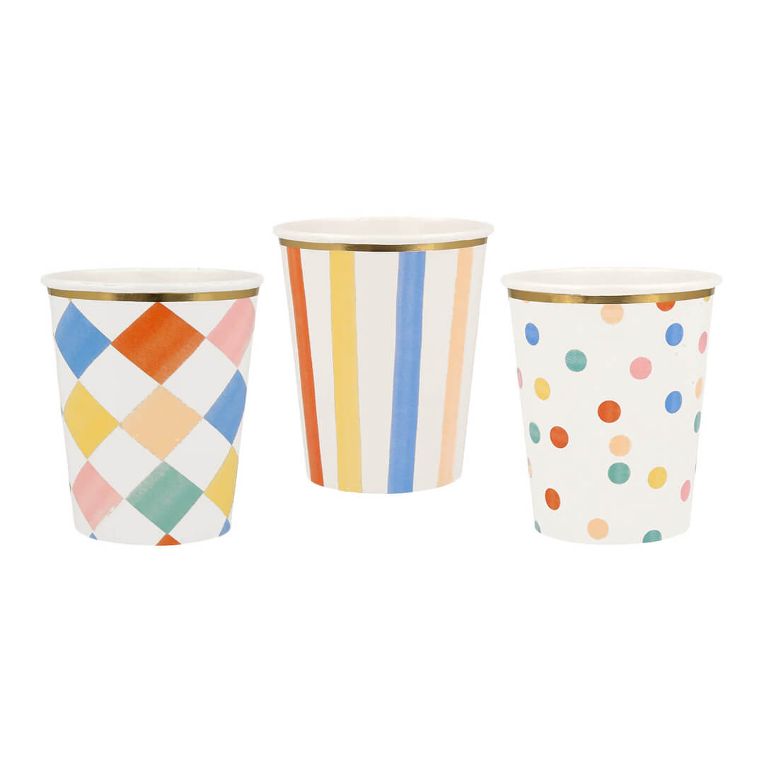 Meri Meri Party Colorful Pattern Cups - bubblegum market
