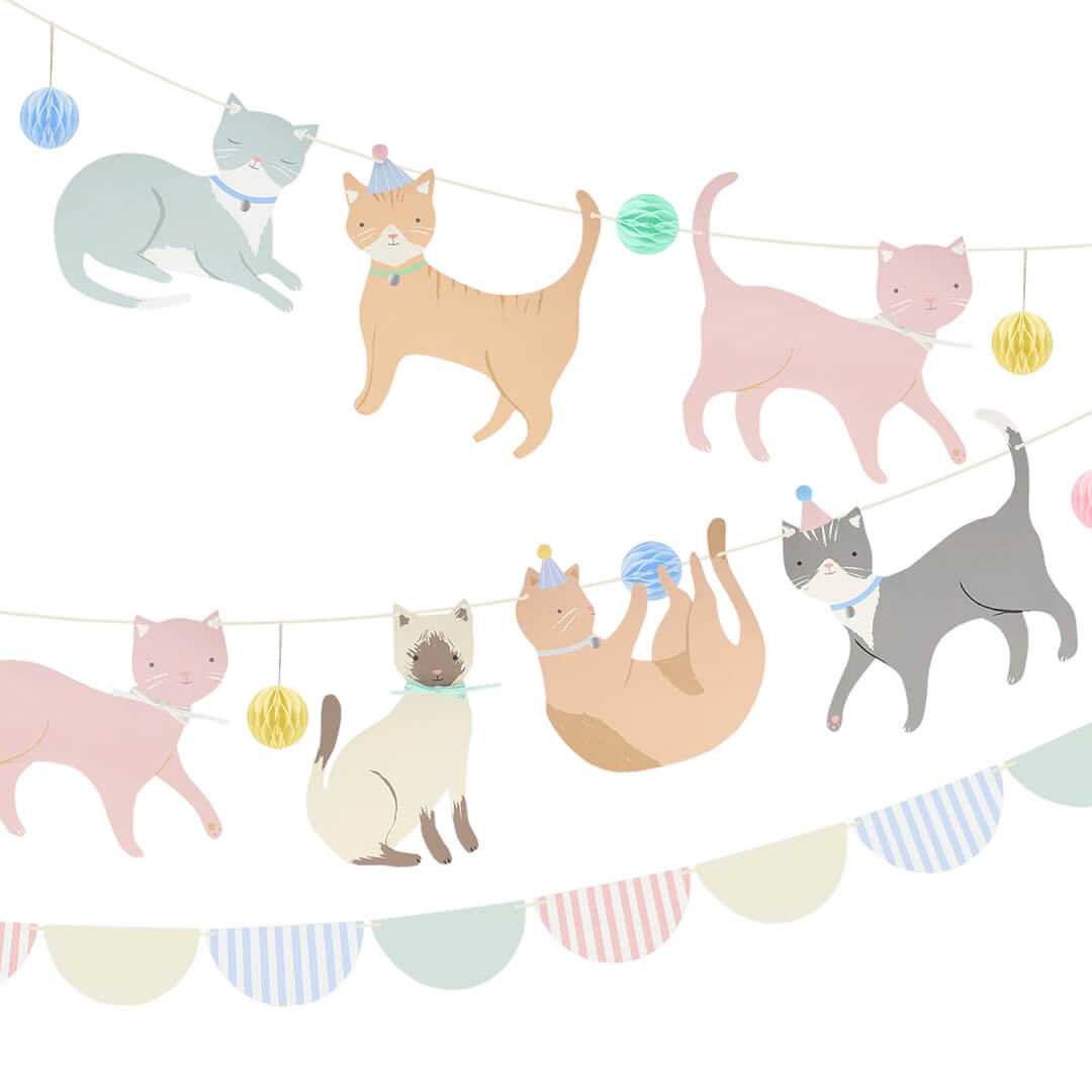 Meri Meri Party Cute Kittens Garland - bubblegum market