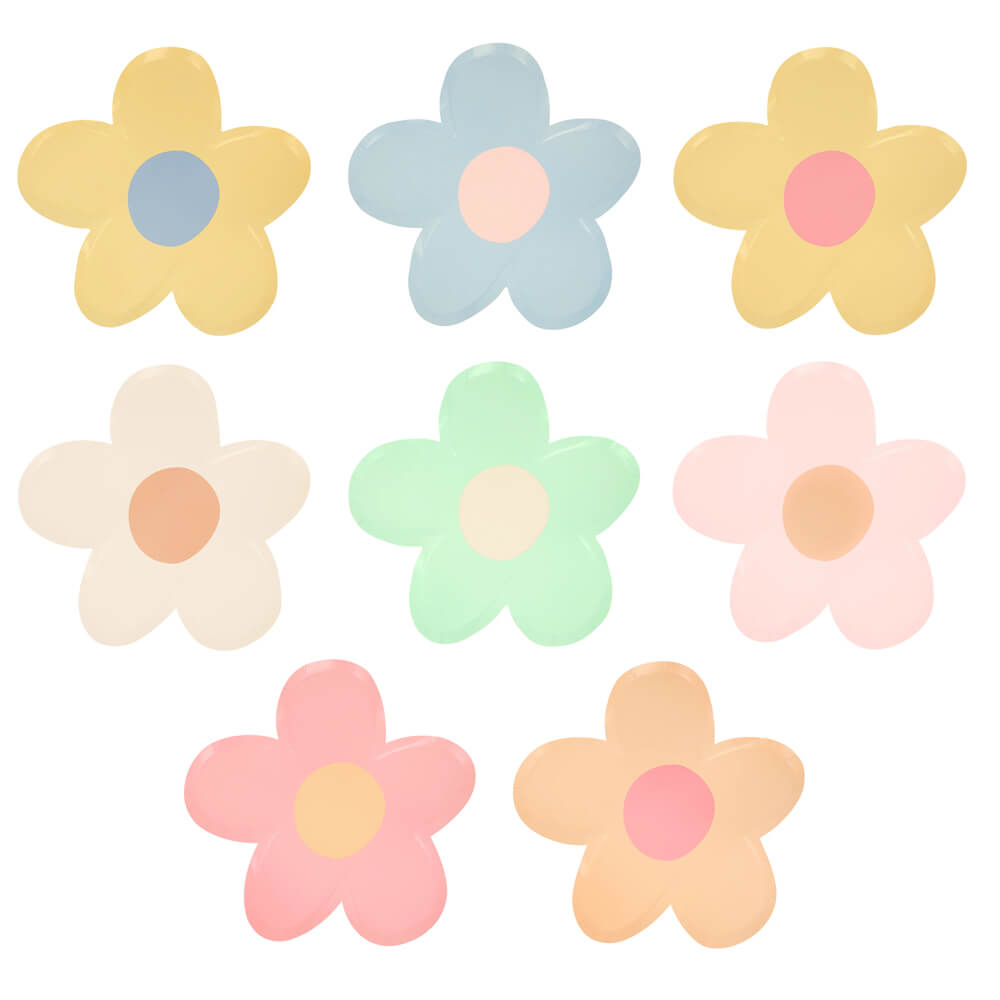 Meri Meri Party Daisy Shaped Plates 9.25" - bubblegum market