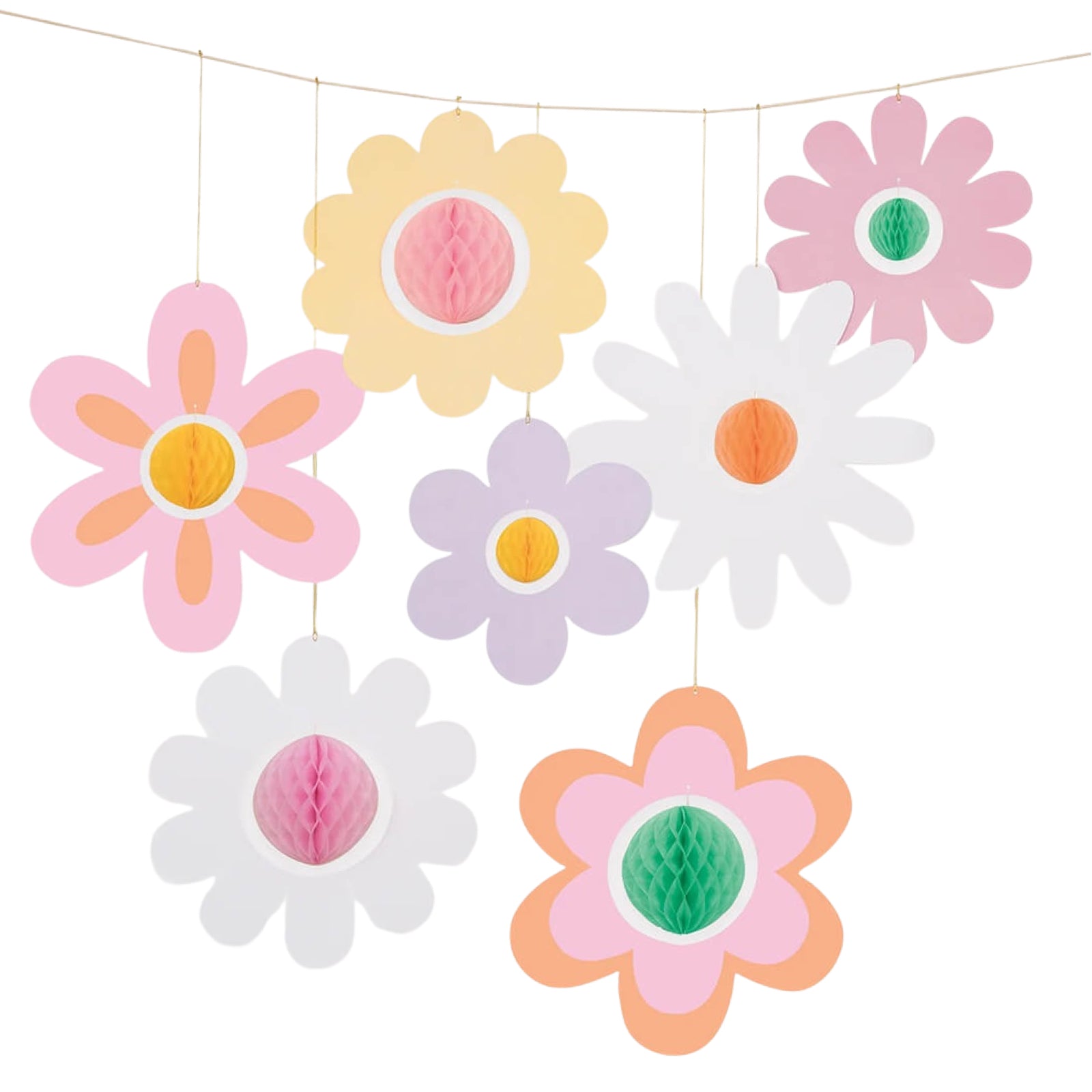 Meri Meri Party Groovy Flower Hanging Decorations - bubblegum market