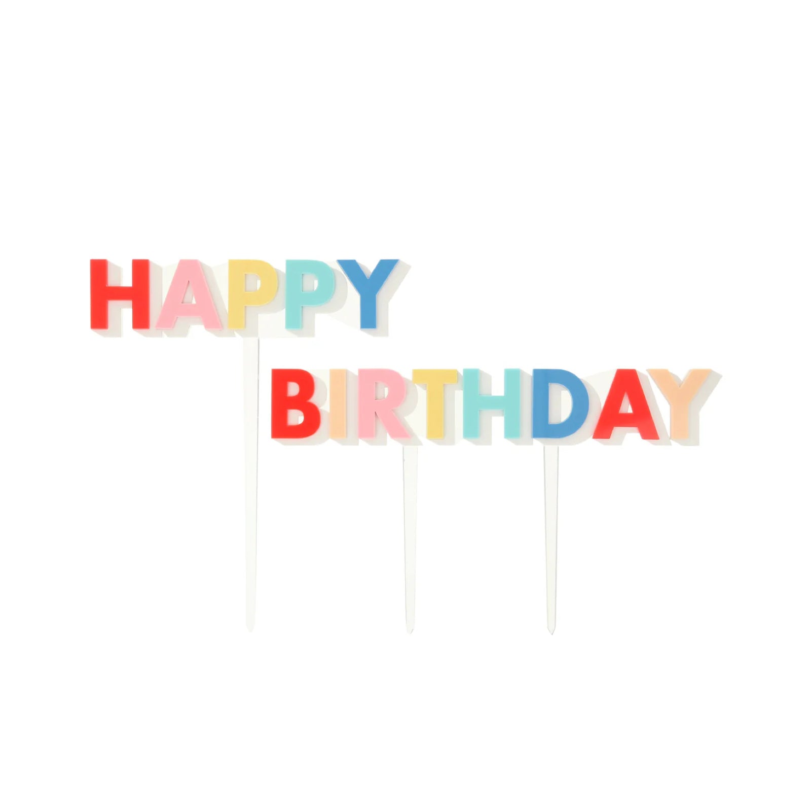 Meri Meri Party Happy Birthday Acrylic Cake Toppers - bubblegum market