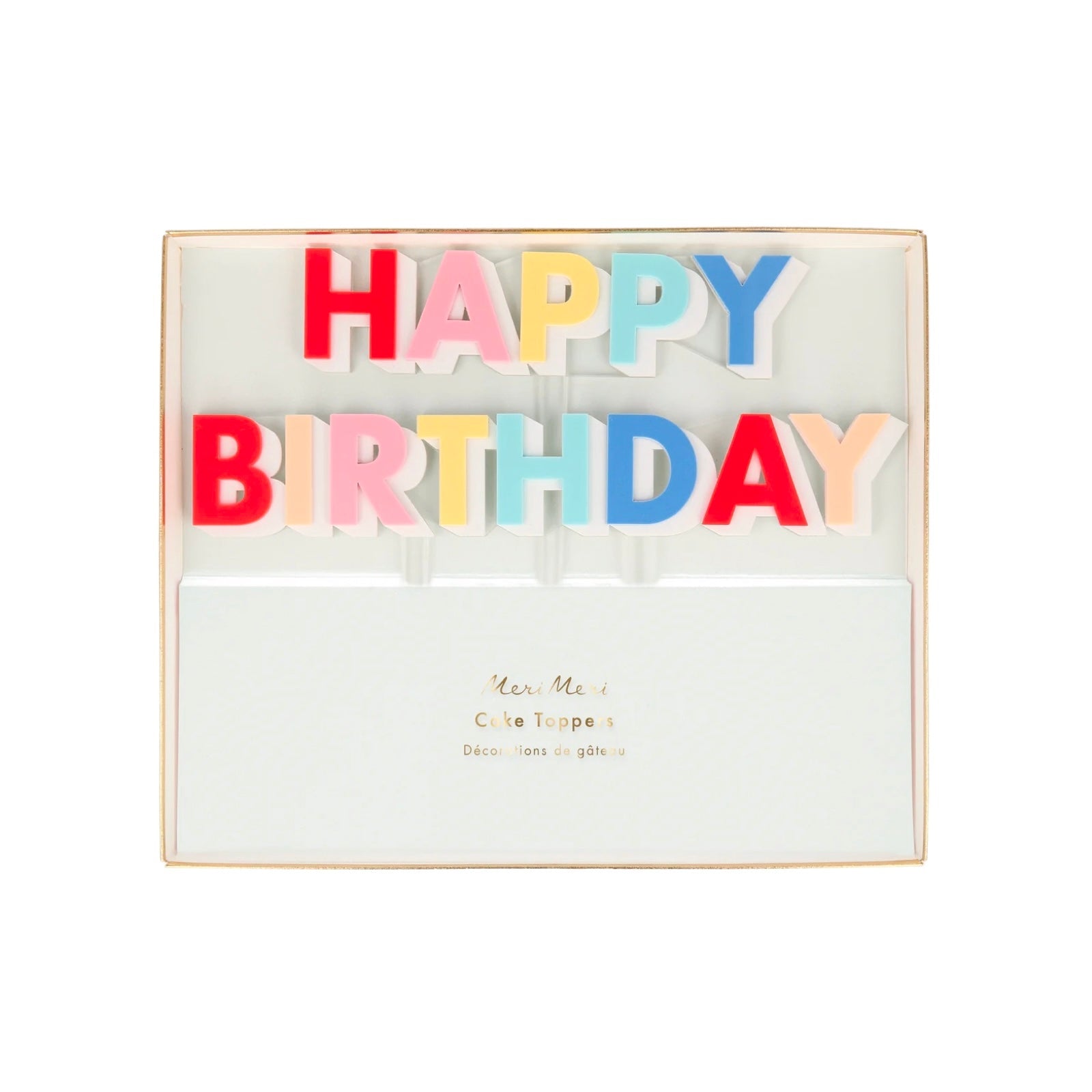 Meri Meri Party Happy Birthday Acrylic Cake Toppers - bubblegum market