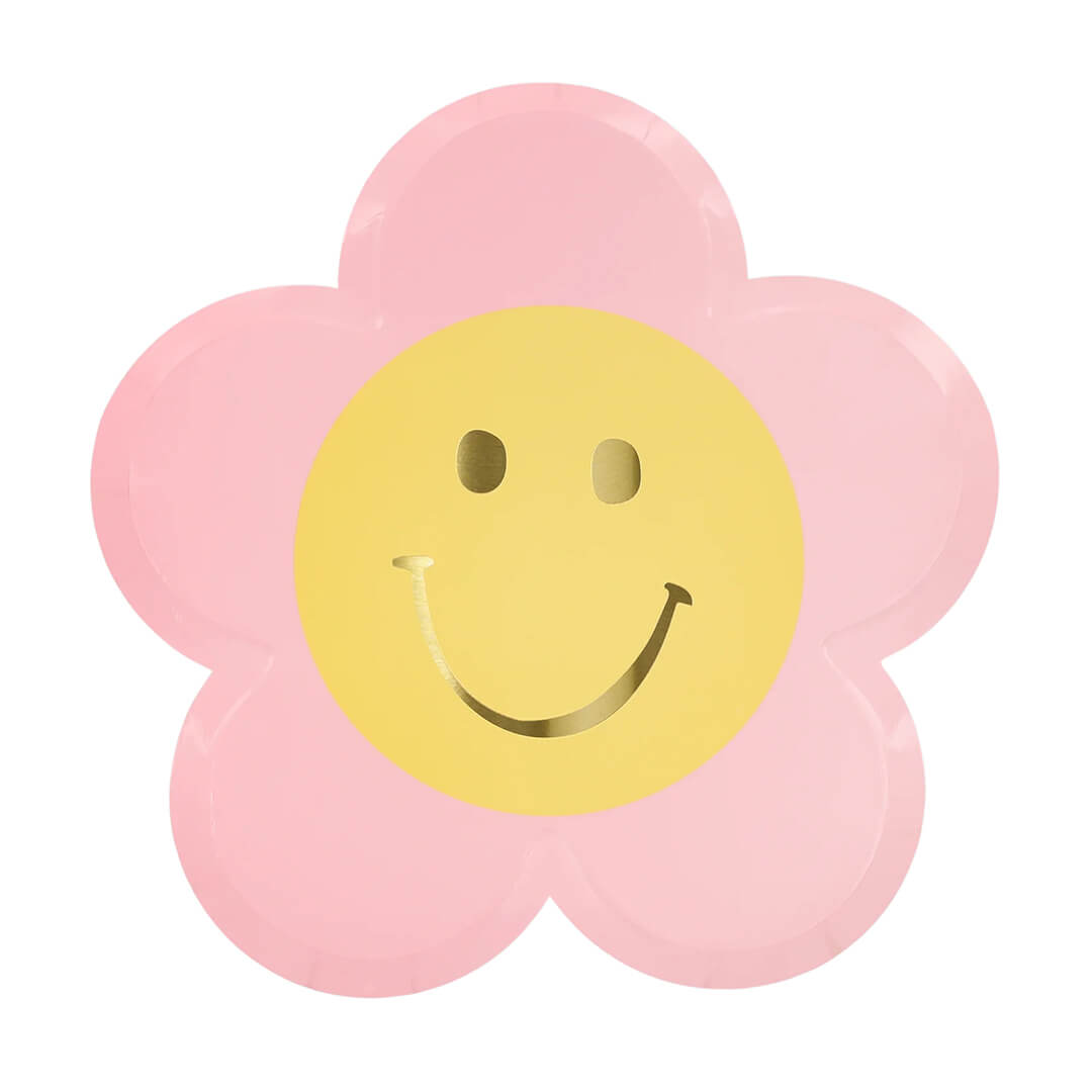 Meri Meri Party Happy Face Flower Plates 8.5" - bubblegum market