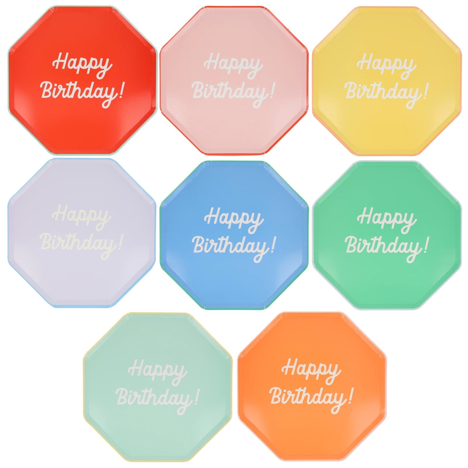 Meri Meri Party Mixed Happy Birthday Dinner Plates 10.5" - bubblegum market