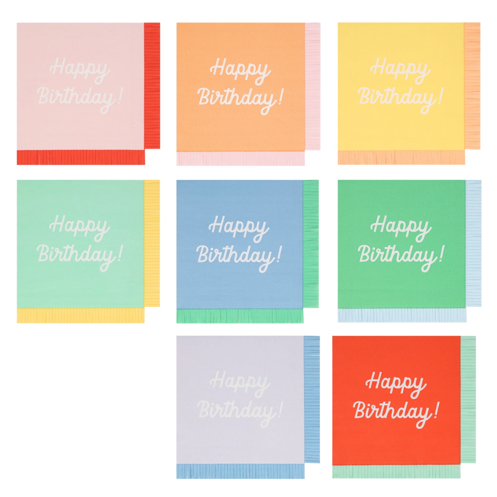 Meri Meri Party Mixed Happy Birthday Large Napkins - bubblegum market