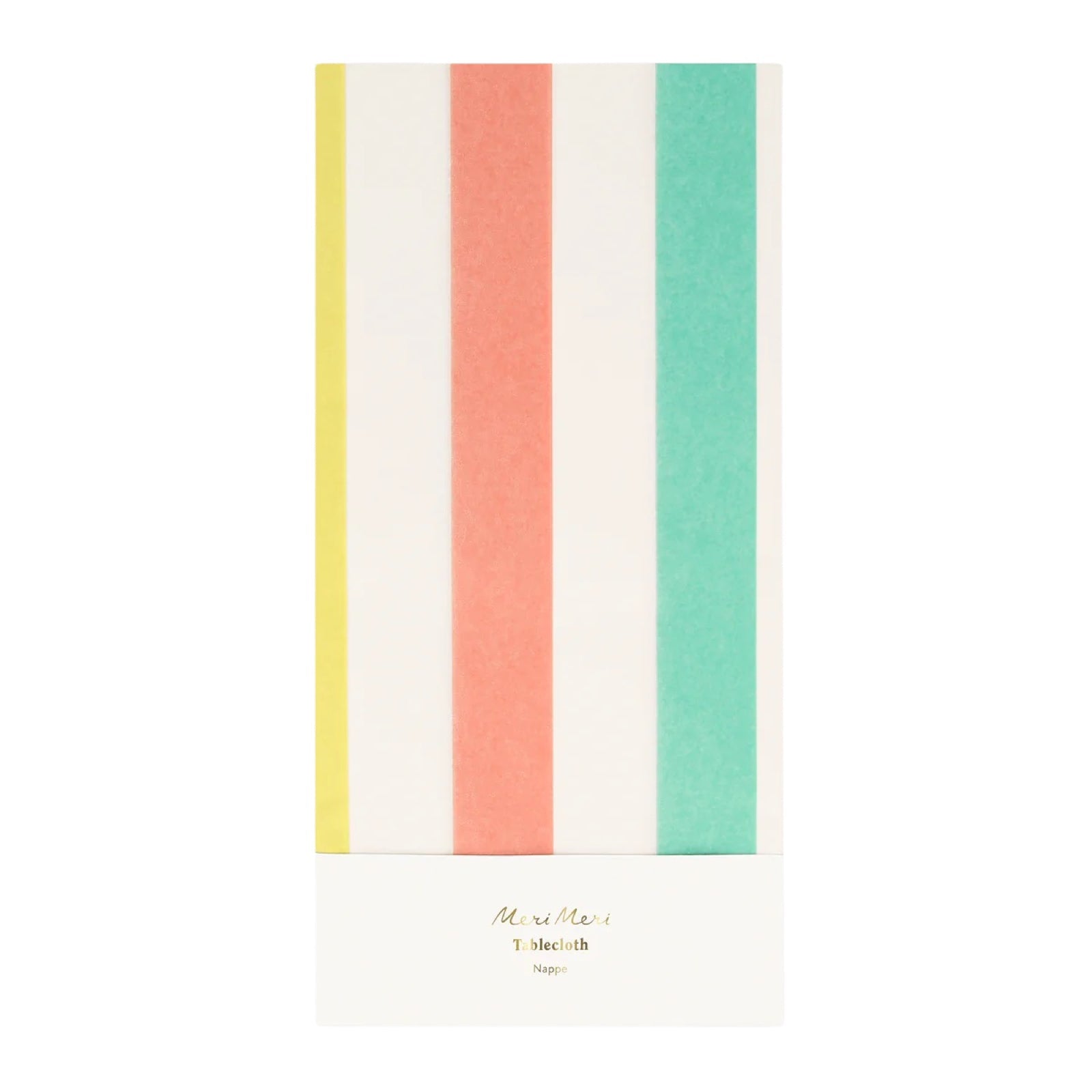 Meri Meri Party Multi Stripe Paper Tablecloth - bubblegum market