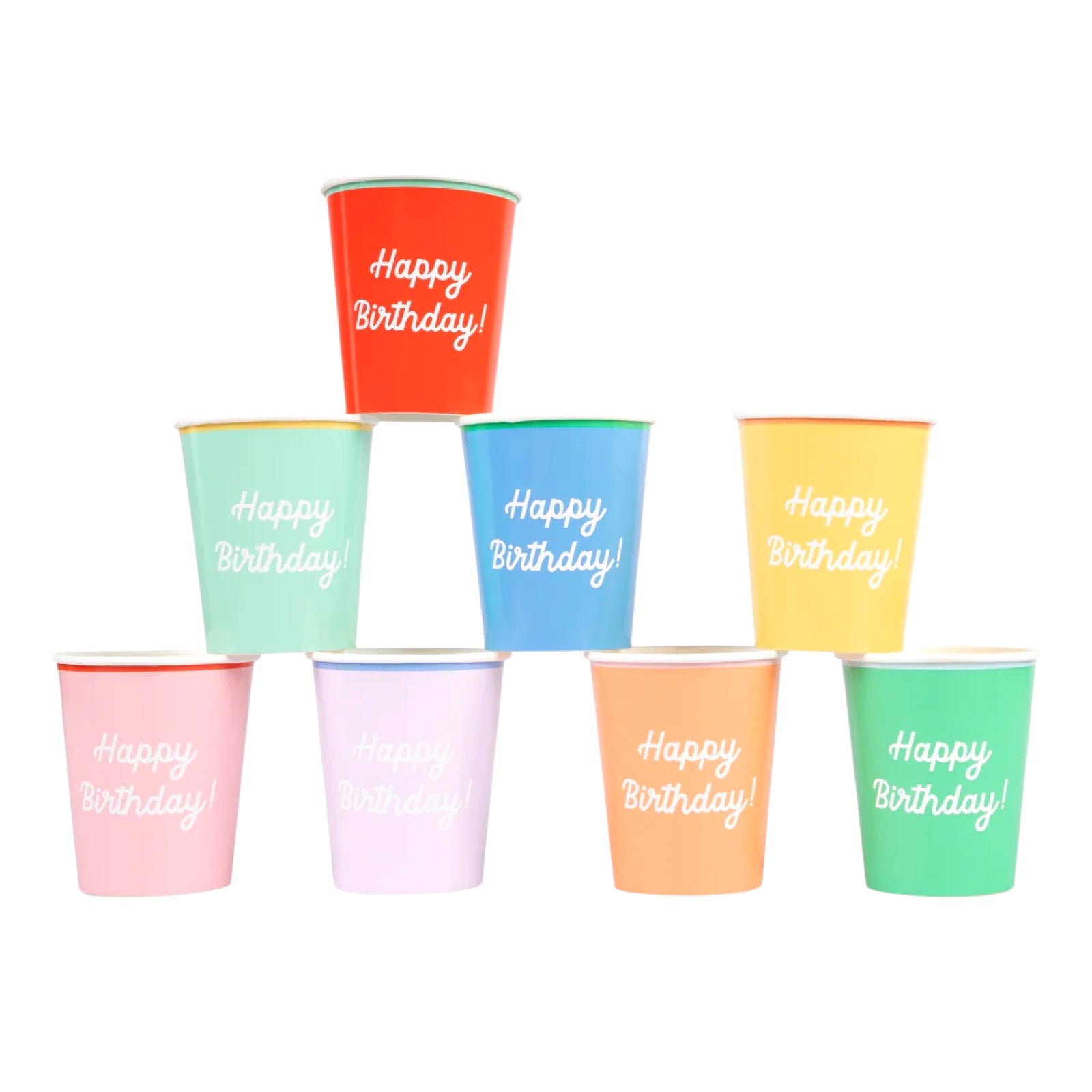 Meri Meri Party Multicolor Mixed Happy Birthday Cups - bubblegum market