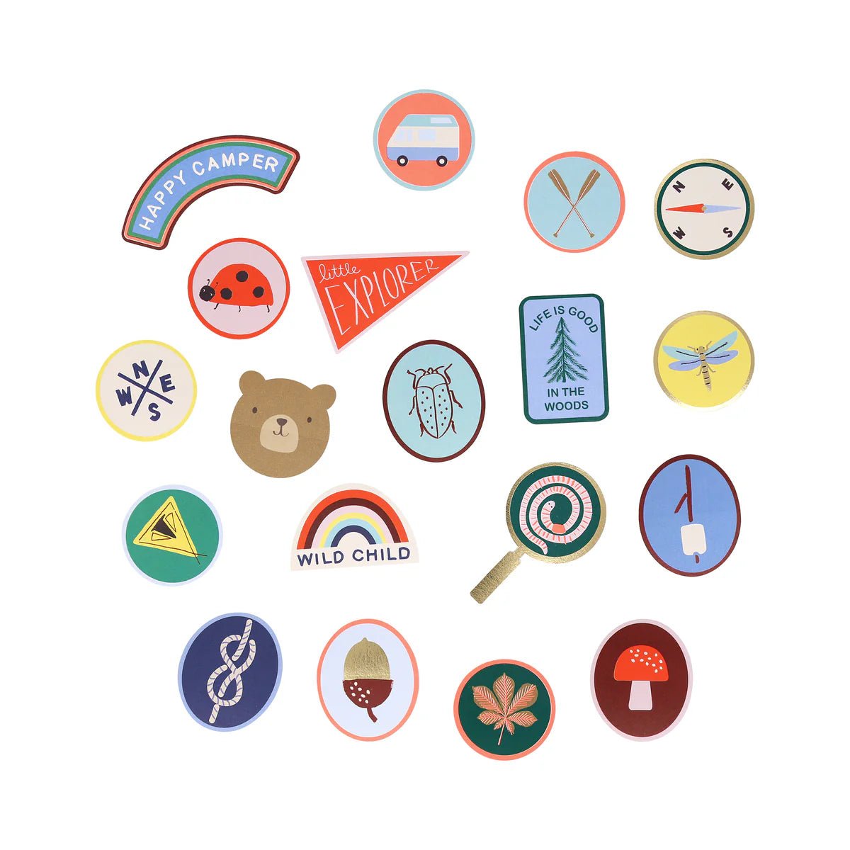 Meri Meri Party Outdoor Adventures Shaped Stickers - bubblegum market
