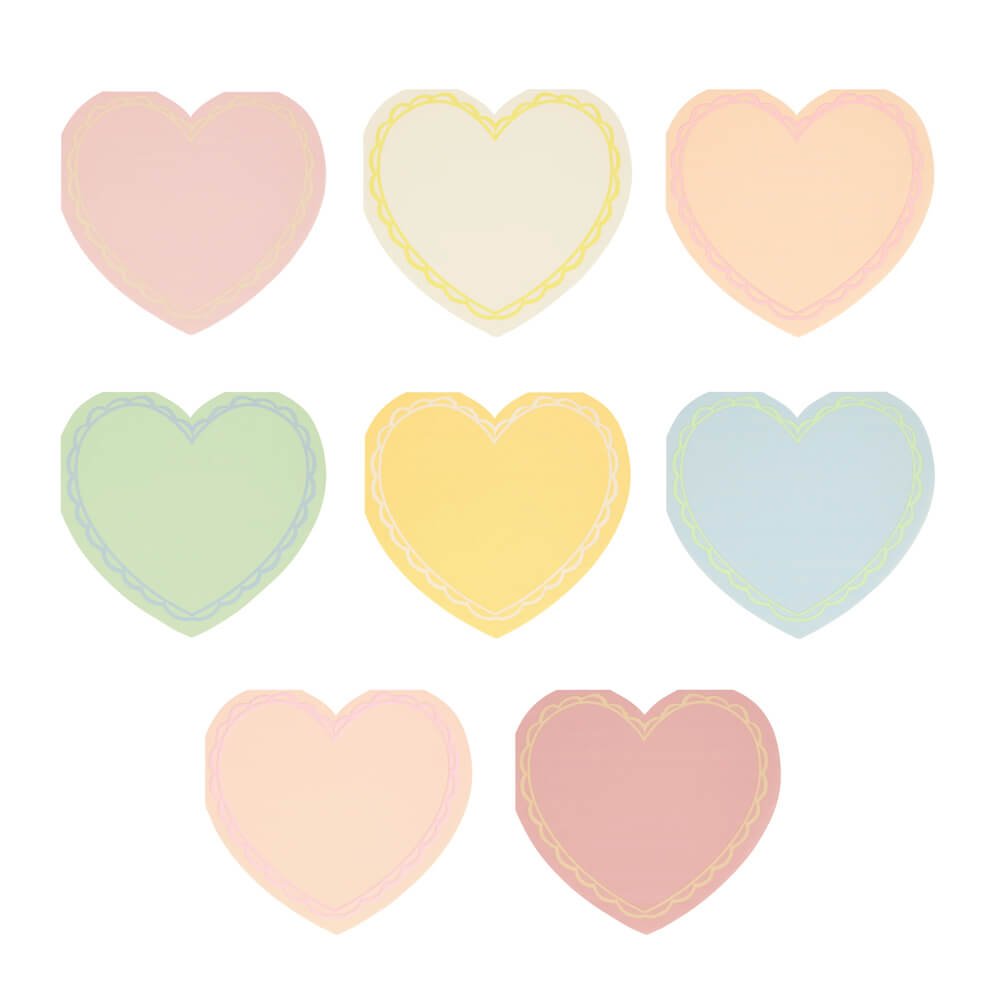 Meri Meri Party Pastel Heart Large Napkins - bubblegum market