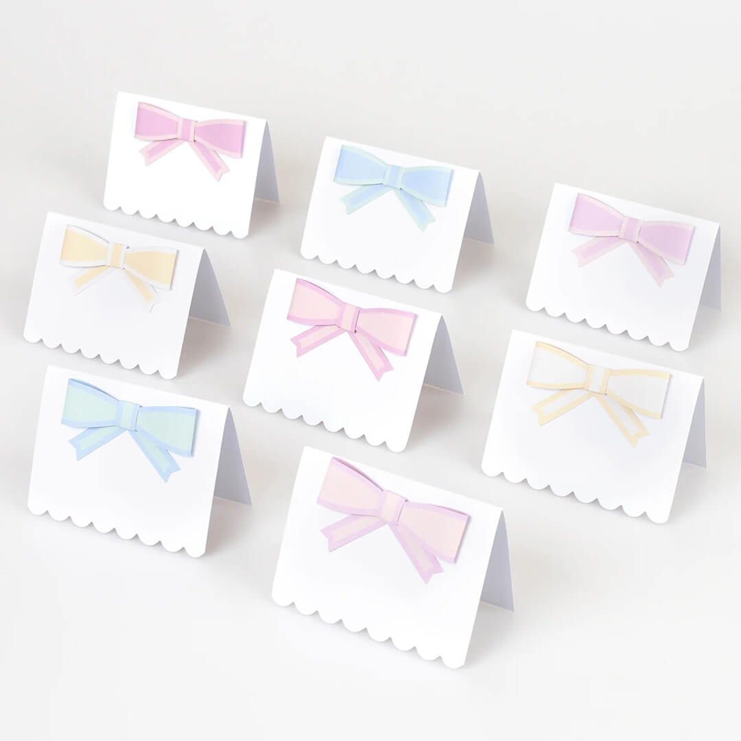 Meri Meri Party Pastel Paper Bow Place Cards - bubblegum market