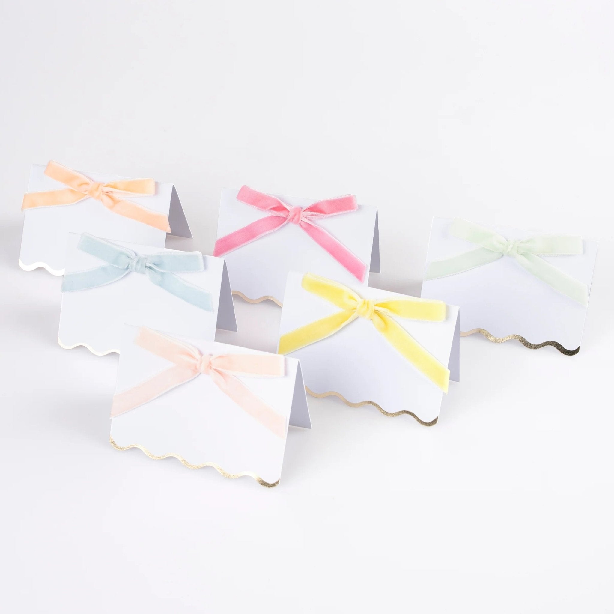Meri Meri Party Pastel Velvet Bow Place Cards - bubblegum market