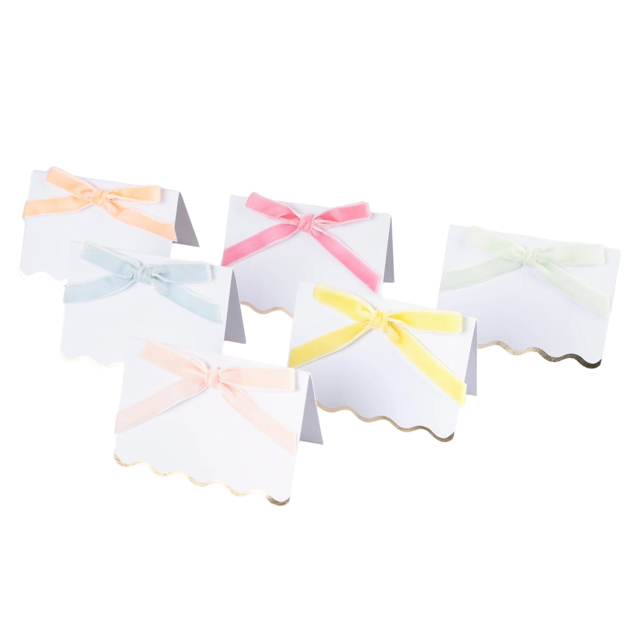 Meri Meri Party Pastel Velvet Bow Place Cards - bubblegum market