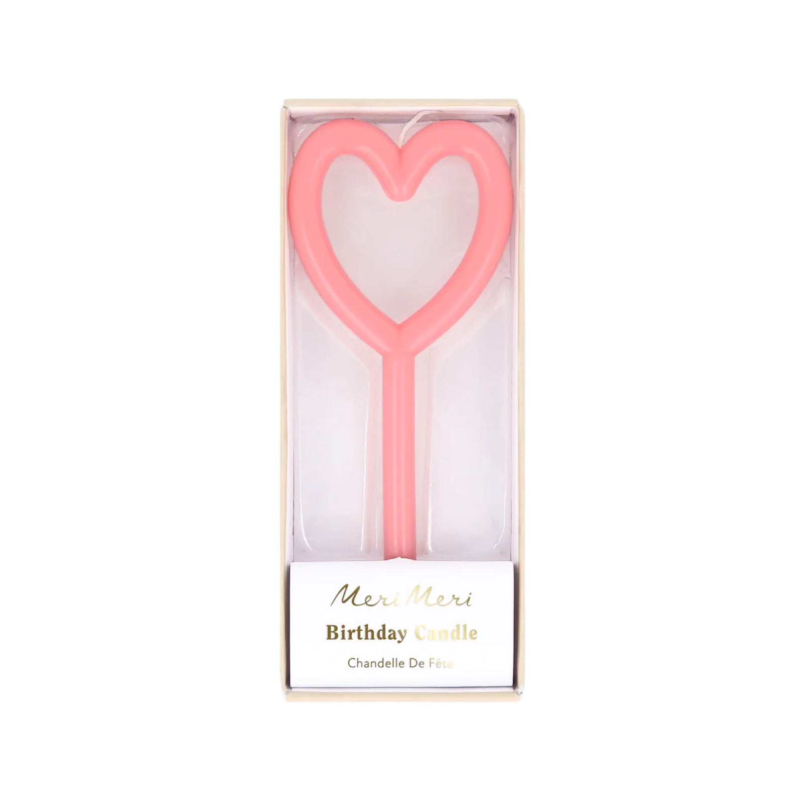 Meri Meri Party Pink Heart Candle - bubblegum market