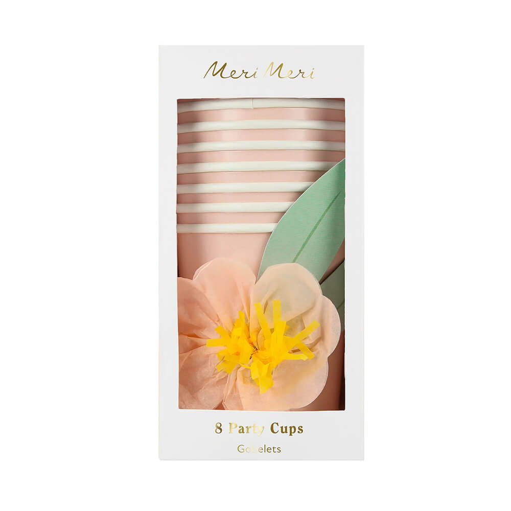 Meri Meri Party Pink Paper Flower Cups - bubblegum market