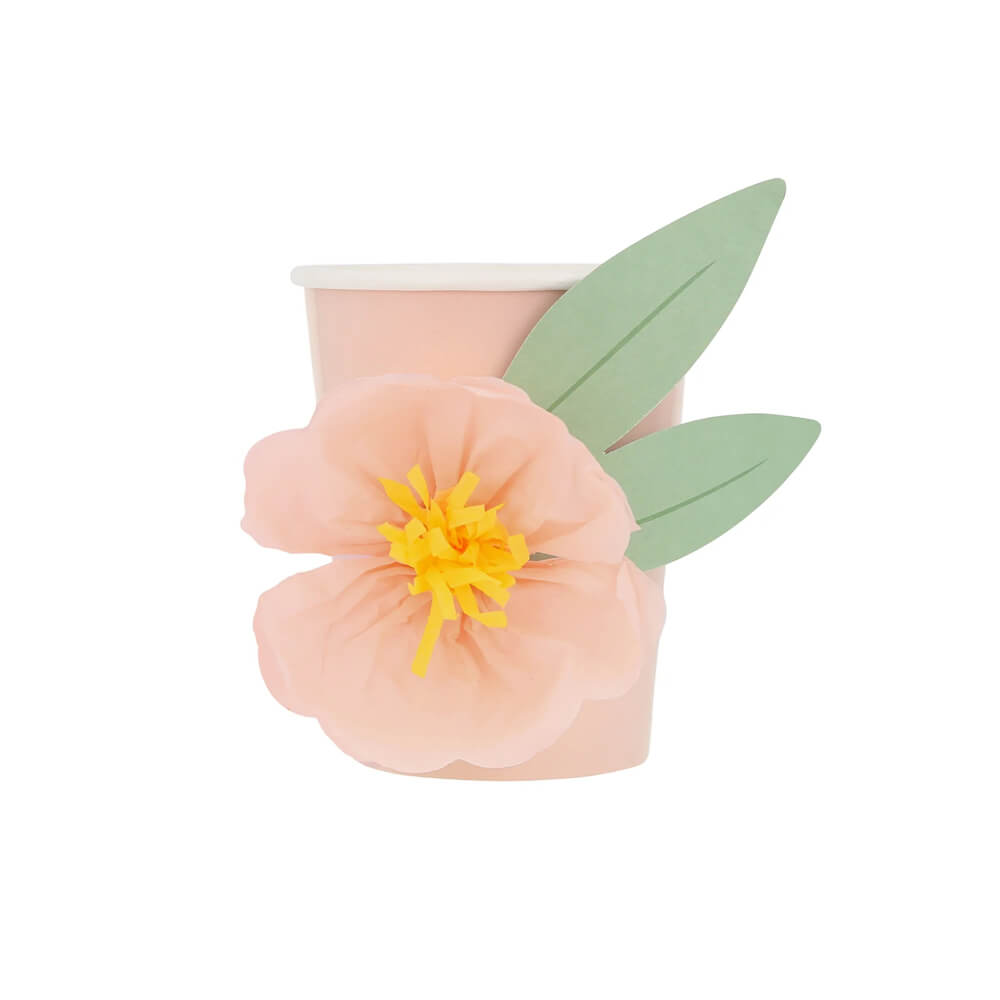 Meri Meri Party Pink Paper Flower Cups - bubblegum market